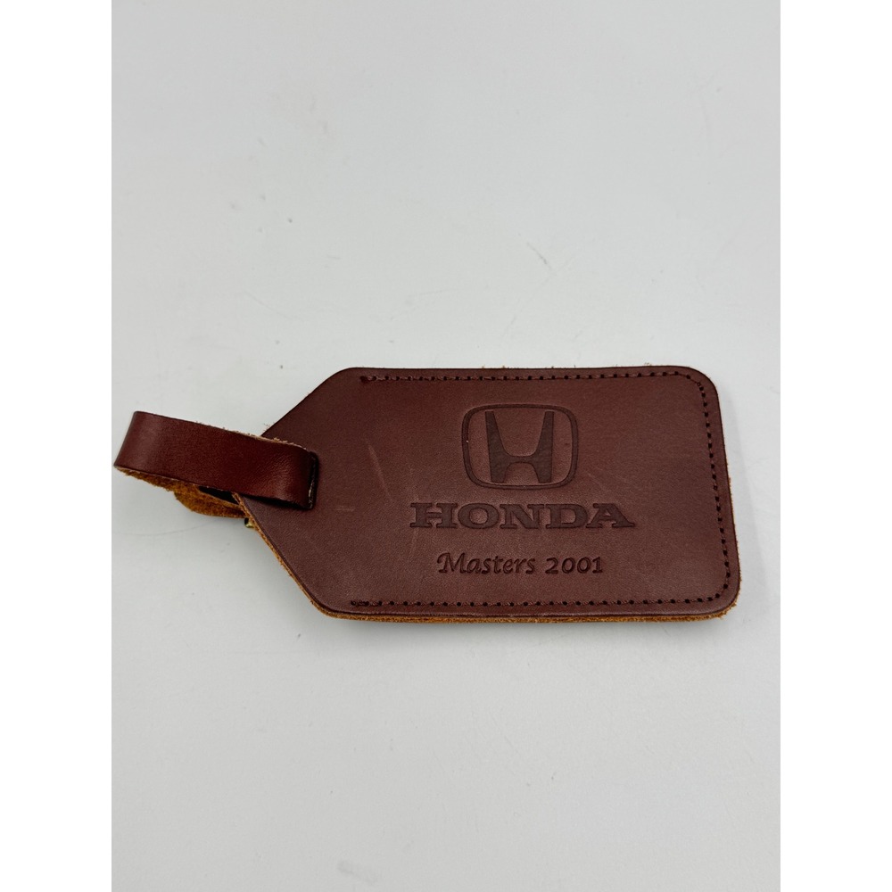 Honda Luggage Tag Mens Masters‎ 2001 Embossed Leather Travel Accessory